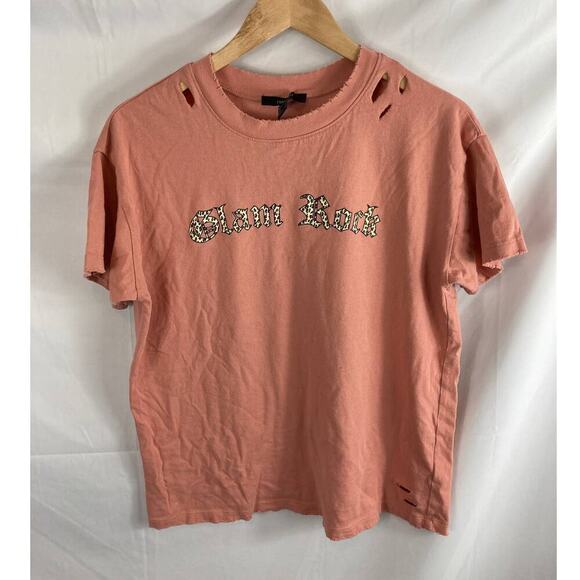 Forever 21 Glam Rock Distressed Tshirt Size Small - Picture 1 of 1